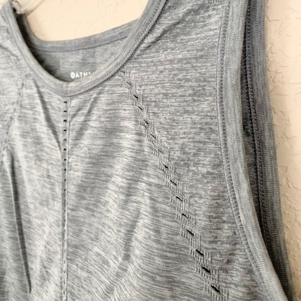 Athleta Heather Gray Split Back Workout Tank - image 4